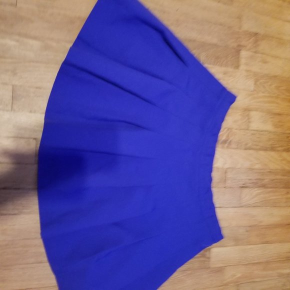 Vintage Blue Pleated School Girl Skater Mini Skirt - Picture 3 of 10